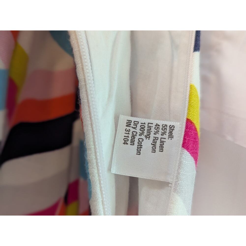 Cynthia Rowley Size 10 Linen Blend Lined Pleated Knee Length Skirt Pockets - Picture 14 of 16